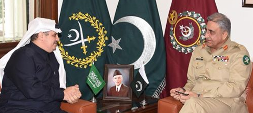 آرمی چیف سے سعودی سفیر کی ملاقات، پاک فوج کی قربانیوں کو سراہا