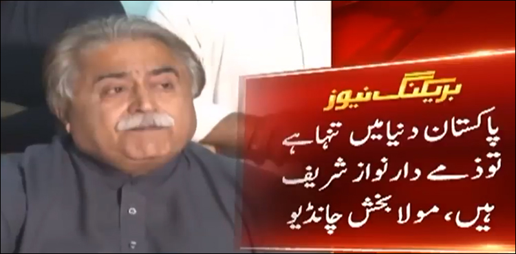 پاکستان دنیا میں تنہا ہے توذمے دار نواز شریف ہیں‘ مولابخش چانڈیو