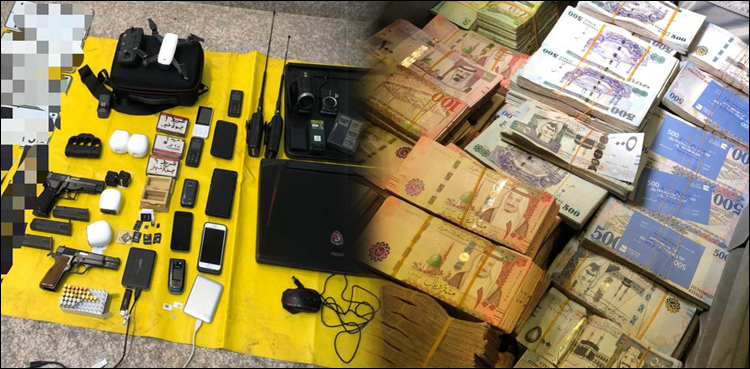 سعودی پولیس کی کامیاب کارروائی، تین ڈاکو گرفتار، 25 ملین ریال برآمد