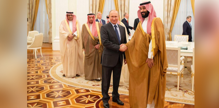 محمد بن سلمان کی ولادی میر پیوٹن سے ملاقات، باہمی تعاون برقرار رکھنے کا عزم