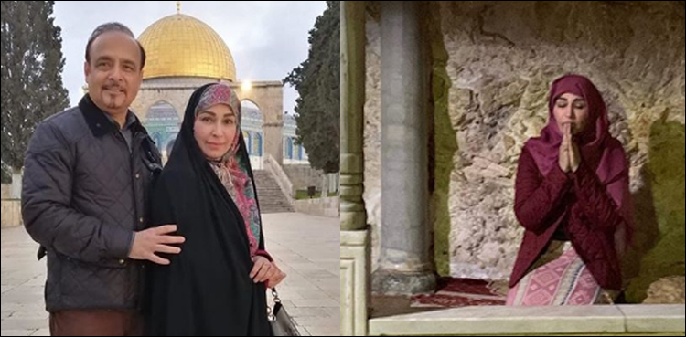 اداکارہ ریما کو مسجدِ اقصیٰ کی زیارت نصیب، خصوصی عبادات، تصاویر وائرل