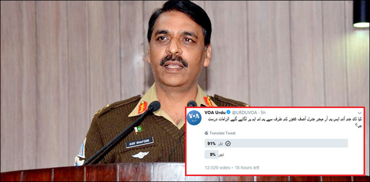 وائس آف امریکا کا پاک فوج کےخلاف نیا ہتھکنڈہ، عوام نے آئینہ دکھادیا