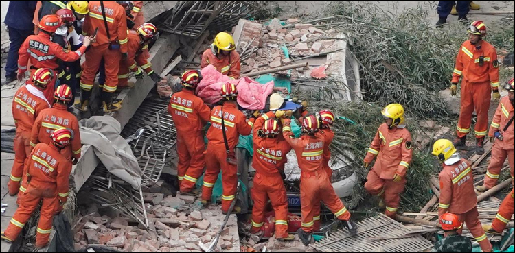 چین میں زیر تعمیر عمارت گرنے سے 10 افراد ہلاک