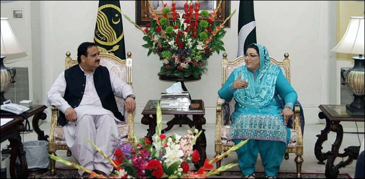 وزیراعلیٰ پنجاب سے معاون خصوصی فردوس عاشق اعوان کی ملاقات