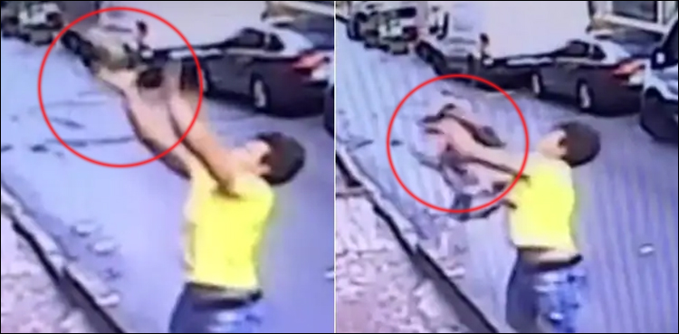 ترکی، نوجوان نے دوسری منزل سے گرنے والی 2 سالہ بچی کو بچالیا، ویڈیو وائرل