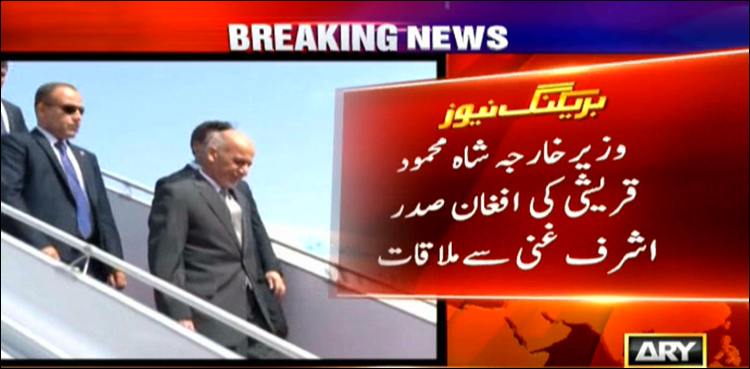وزیر خارجہ شاہ محمودقریشی کی  افغان صدراشرف غنی سےملاقات