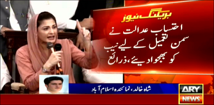 جعلی ٹرسٹ ڈیڈ : مریم نواز کی طلبی کے سمن  نیب کو ارسال