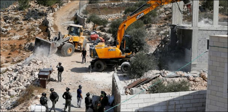 اسرائیلی فوجی ایک بار پھرنہتے فلسطینیوں کے گھرمنہدم کرنے لگے