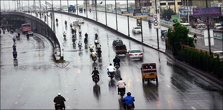 کراچی کے مختلف علاقوں میں تیزہواؤں کے ساتھ بارش