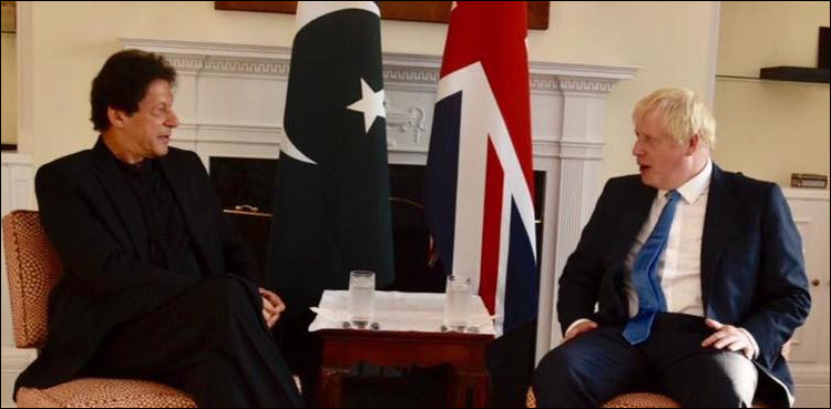 وزیر اعظم عمران خان کی بورس جانسن سے ملاقات، مسئلہ کشمیر پر بات چیت