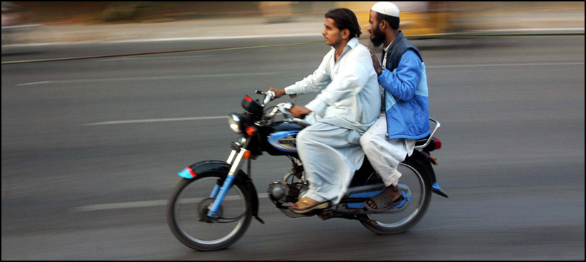 ایک ہفتے کیلئے ڈبل سواری پر  پابندی عائد