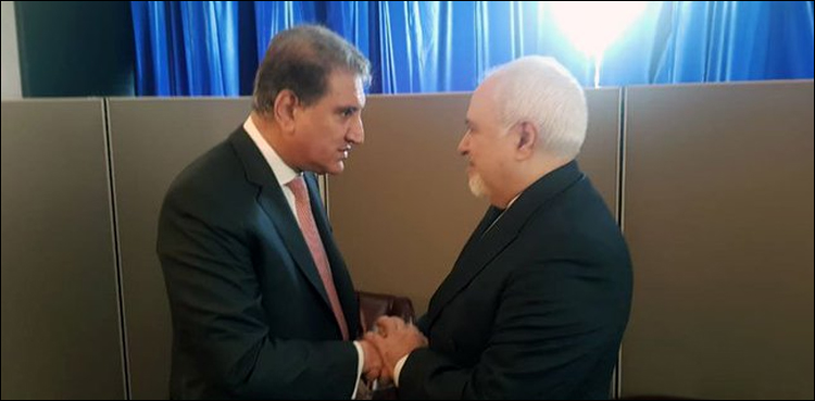 شاہ محمود قریشی کی جواد ظریف سے ملاقات، خطے کی صورتحال پر تبادلہ خیال