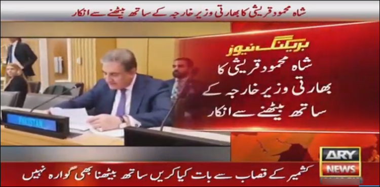 سارک کونسل وزراء اجلاس، شاہ محمود قریشی کا بھارتی وزیر خارجہ کے ساتھ بیٹھنے سے انکار