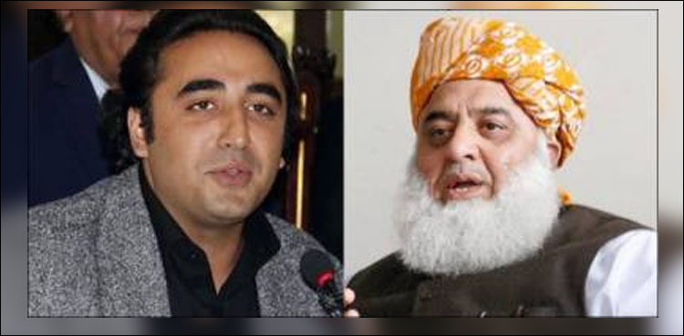 فضل الرحمان بلاول بھٹو ملاقات بے نتیجہ، پی پی چیئرمین میڈیا سے بات کیے بغیر روانہ