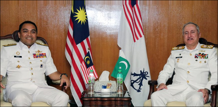 پاک بحریہ کے سربراہ کی ملائیشین نیول چیف اور ڈیفنس منسٹر  سے الگ الگ ملاقاتیں