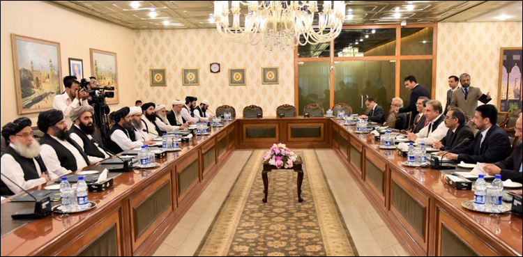 وزیرخارجہ اور افغان طالبان وفد کا افغان امن عمل کی جلد بحالی پر اتفاق، اعلامیہ جاری