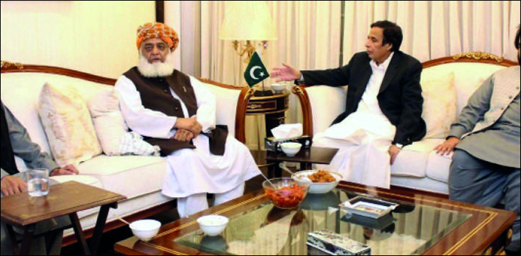چوہدری پرویز الٰہی کی مولانا فضل الرحمان  سے  ملاقات