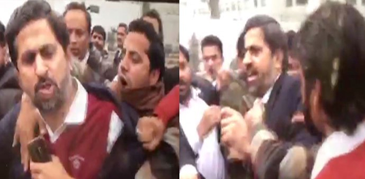 وکلاء کا وزیراطلاعات پنجاب فیاض الحسن چوہان پر شدید تشدد، تھپڑوں کی برسات کردی