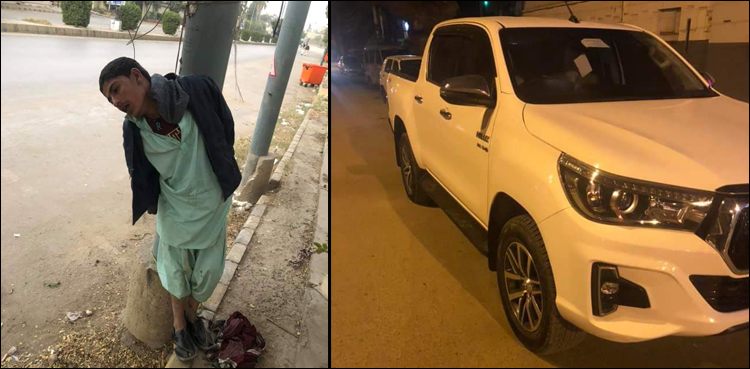 کچرا چننے والے چور کو شہری نے پکڑ کر کھمبے سے باندھ دیا