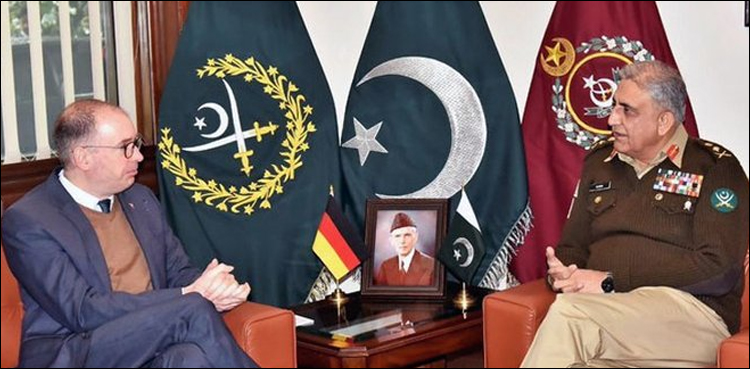 جرمن وزیر کا دورہ جی ایچ کیو، آرمی چیف سے خصوصی ملاقات