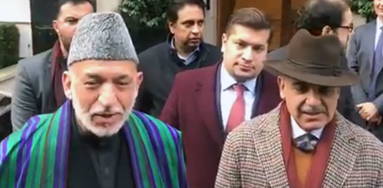 نوازشریف سے سابق افغان صدر حامد کرزئی کی ملاقات