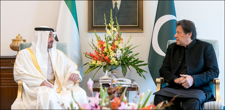 وزیراعظم عمران خان سے ابوظہبی کےولی عہد کی ون آن ون ملاقات