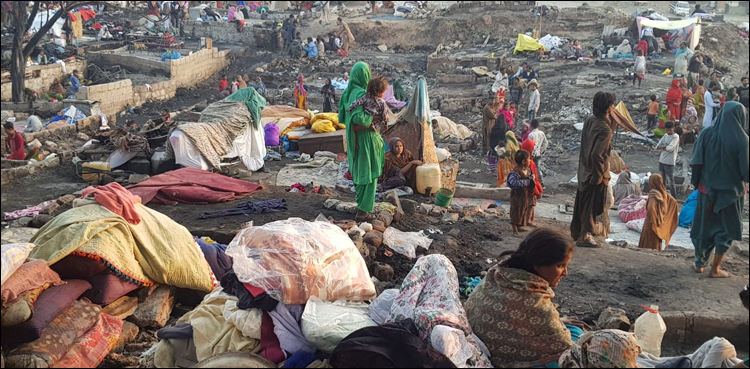 تین ہٹی آتش زدگی، متاثرہ خاندانوں کی بڑی تعداد کھلے آسمان تلے موجود