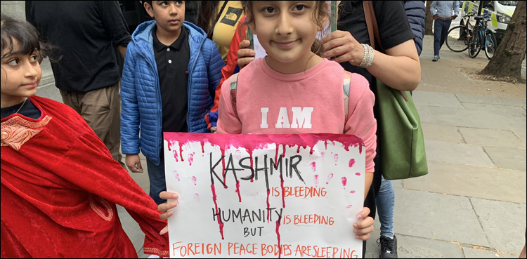 بھارتی سفارت خانوں کے باہر کشمیریوں کے ساتھ یک جہتی کا اظہار
