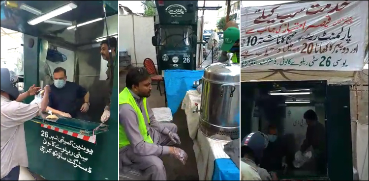 کراچی: لاک ڈاؤن سے متاثرہ شہریوں کے لیے موبائل کیفے کا انتظام
