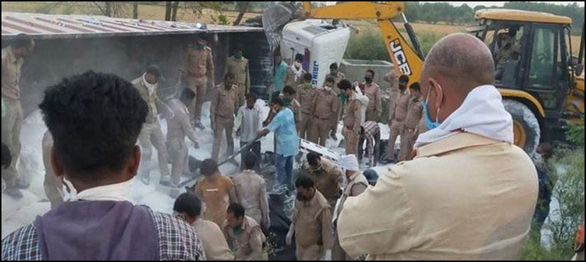 بھارت لاک ڈاؤن : خوفناک ٹریفک حادثہ : 24 افراد ہلاک، درجنوں زخمی