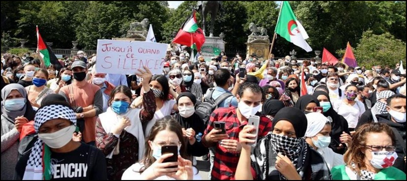 فلسطین پر اسرائیلی قبضہ کے خلاف  برسلز میں احتجاجی مظاہرہ