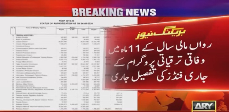 وفاقی ترقیاتی پروگرام کے جاری فنڈز کی تفصیلات سامنے آگئیں