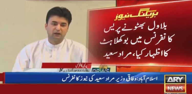 جعلی اکاؤنٹس سے بلاول اور ایان علی کے ٹکٹس دئیے جاتے تھے، مراد سعید کا ردعمل