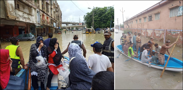 سندھ میں پاک فوج کی امدادی سرگرمیاں، کراچی کے مختلف علاقوں میں آرمی موبائل اسپتال قائم