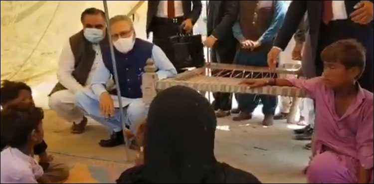 صدر مملکت ڈاکٹر عارف علوی کا سندھ کے سیلاب سے متاثرہ علاقوں کا دورہ
