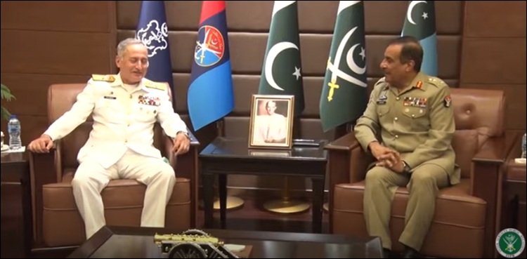 چیرمین جوائنٹ چیفس آف سٹاف کمیٹی کی پاک بحریہ کے سربراہ  سے  الوداعی ملاقات