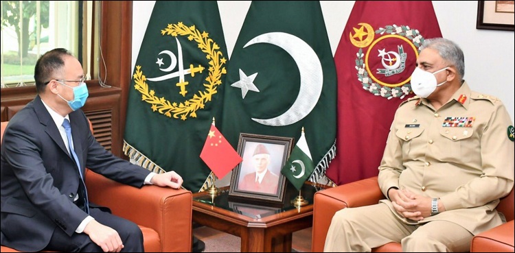 آرمی چیف کی نئے چینی سفیر سے ملاقات، باہمی مثالی تعلقات مزید مضبوط ومستحکم کرنے پراتفاق