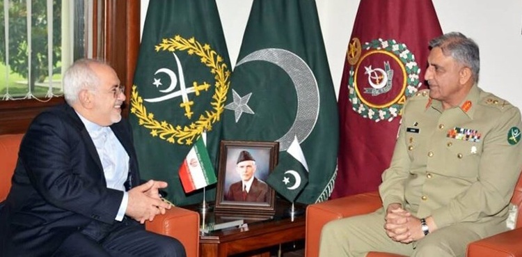 آرمی چیف سے ایرانی وزیر خارجہ جوادظریف کی ملاقات