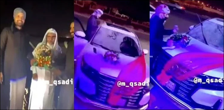 کرونا وائرس سے صحت یابی کے بعد 72 سالہ شخص کے لیے گاڑی کا تحفہ