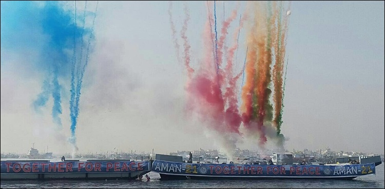 پاکستان کو تنہا کرنے کے بھارتی عزائم سمندر برد، امن مشق 2021 میں 40 سے زائد ممالک کی شرکت