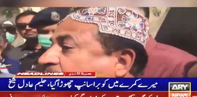 میرےکمرے میں ‘کوبرا سانپ’ چھوڑا گیا، جس کو میں نے مارا، حلیم عادل شیخ کا دعویٰ