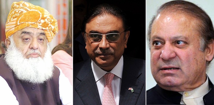 زرداری ، نواز شریف اورفضل الرحمان کا وزیراعظم سے فوری استعفے اور نئے الیکشن کا مطالبہ