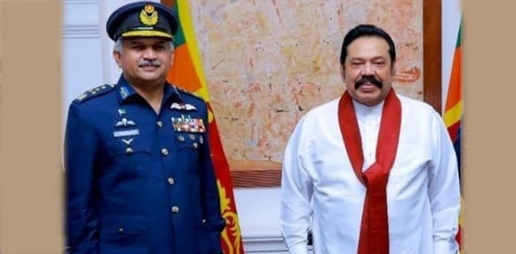 سربراہ پاک فضائیہ کی سری لنکن وزیراعظم سے ملاقات