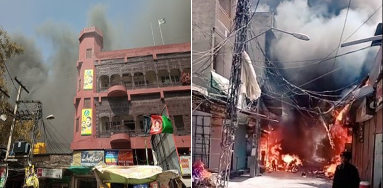 راولپنڈی کے اردو بازار میں خوفناک آتشزدگی