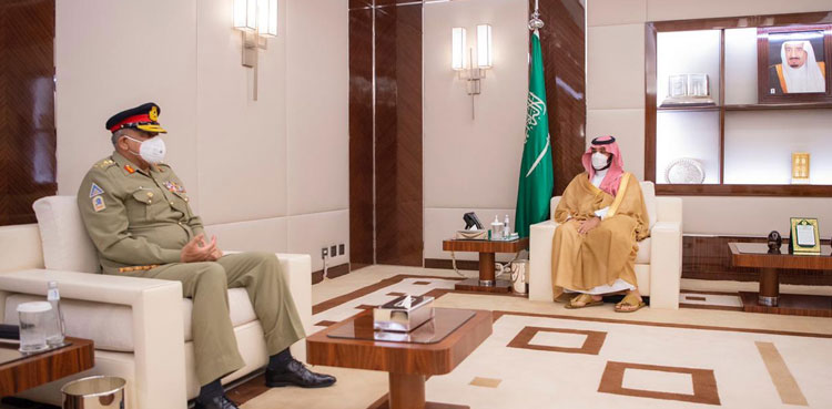 آرمی چیف  کی سعودی ولی عہد محمد بن سلمان سے ملاقات
