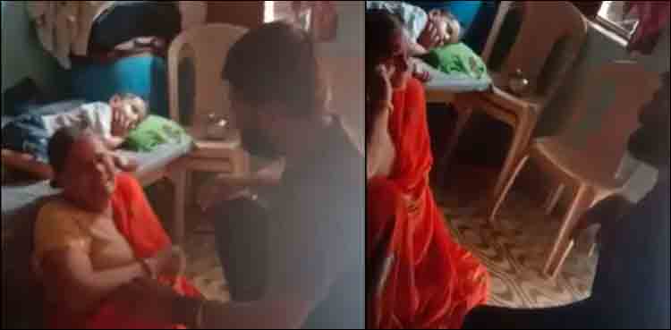 بھارت: نشے کے عادی شخص کا ماں پر بہیمانہ تشدد، قتل کی دھمکیاں