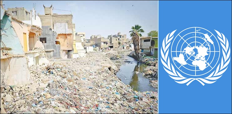 کراچی کے نالوں کے اطراف لوگوں کے بے گھر ہونے کی گونج اقوام متحدہ تک پہنچ گئی