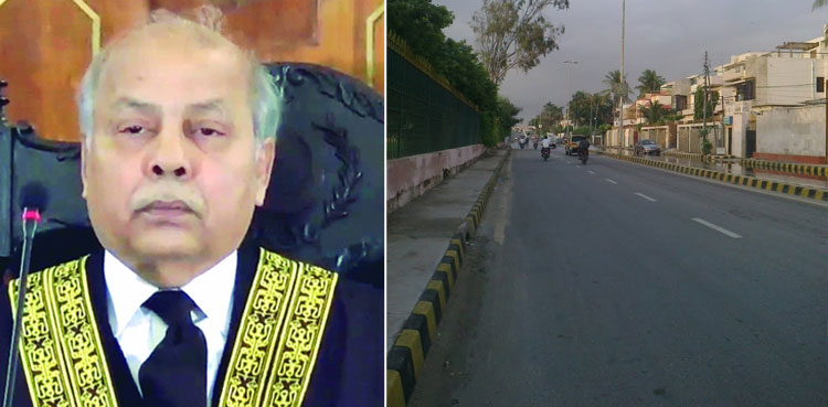 جتنی مشینیں چاہیں لے جائیں اور سب گرائیں، چیف جسٹس کا کشمیر روڈ سے تجاوزات فوری ختم کرنے کا حکم