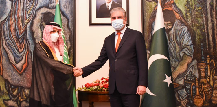 سعودی وزیر خارجہ  کی  شاہ محمود قریشی سے  ملاقات