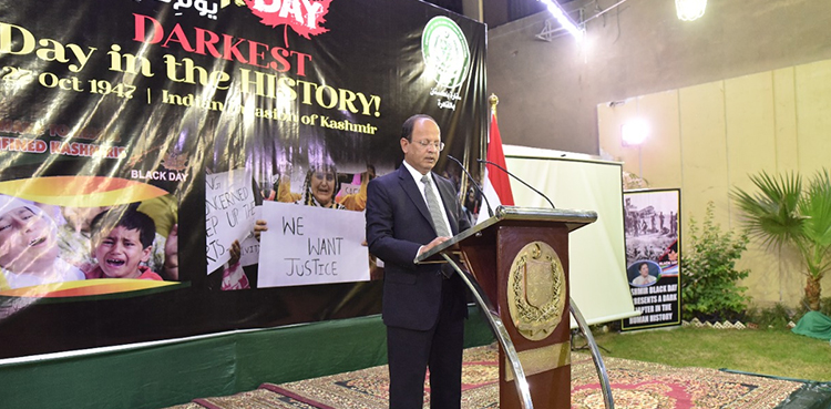 کشمیریوں کی جدوجہد سے اظہار یک جہتی  کے لیے مصر میں بھی  یوم سیاہ کشمیر